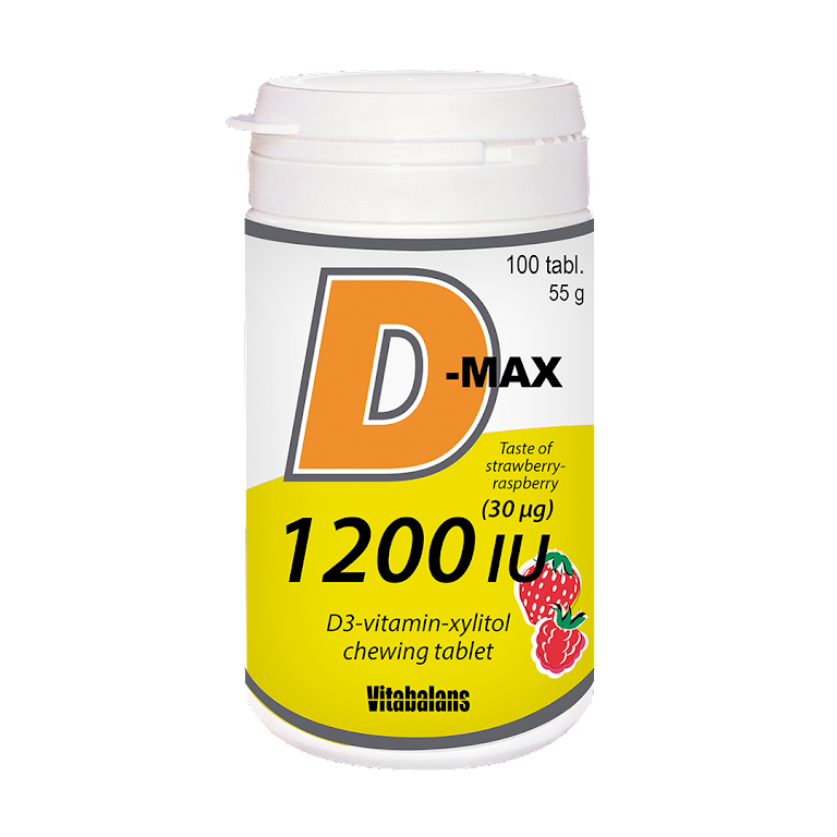 Buy Vitabalans D Max Vitamin D3 Chewable Tablets 1200 IU 100 S Online