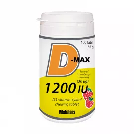  أقراص فيتامين د3 دي ماكس المضغية بتركيز 1200 IU من فيتابلانس 100's