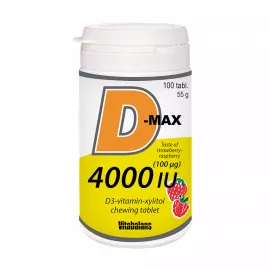 كبسولات فيتامين د3 دي ماكس المضغية بتركيز 4000 IU من فيتابلانس 100's
