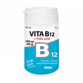 أقراص B12 حمض الفوليك بتركيز 1000 مايكروجرام من فيتابلانس 100's