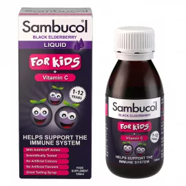 Sambucol Vitamin C For Kids 1 to 12 years Black Elderberry Flavour Syrup x 120 ml