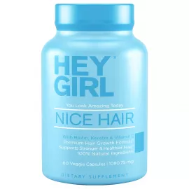 Hey Girl Nutrition Nice Hair Biotin Keratin Vitmain C Veggie Capsules 60's