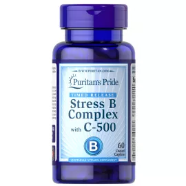 Puritan's Pride Stress Vitamin B-Complex with Vitamin C 500 Timed Release Caplets 60's