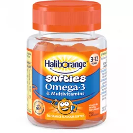 سوفتيز أوميجا 3 بنكهة البرتقال للأطفال من هاليبورانج 30's