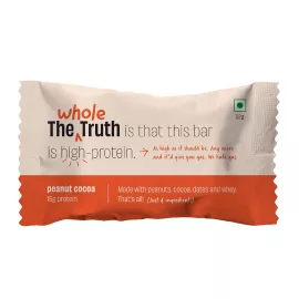 The Whole Truth Protein Bar Peanut Cocoa Pack of 12 x 52g All Natural Ingredients