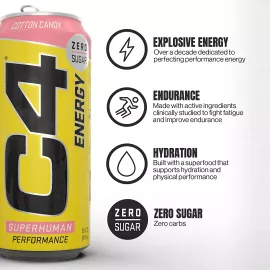 Cellucor Carbonated Zero Sugar Energy Drink Cotton Candy