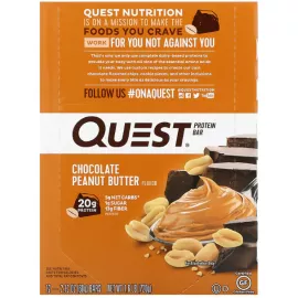 Quest Nutrition Protein Bar Chocolate Peanut Butter Pack of 12