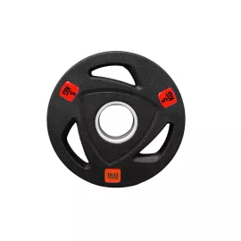 1441 Fitness Black Red Tri-Grip Olympic Rubber Plates 5 Kg