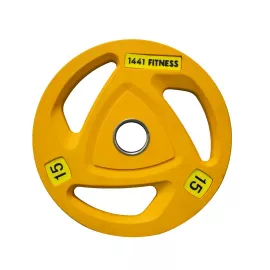 1441 Fitness Tri Grip Color PU Olympic Plates 15 Kg
