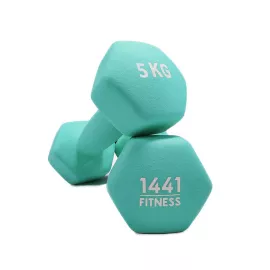 1441 Fitness Neoprene Hex Dumbbells 5 kg Sold in Pair (2 Pcs)