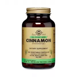 Solgar Full Potency Cinnamon Vegetable Capsules 100's