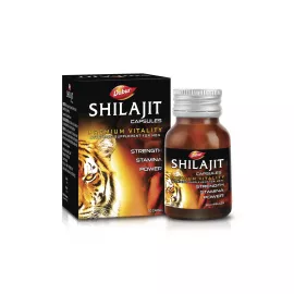 Dabur Shilajit Capsules |Shilajeet |Increases Strength, Stamina & Power|Supports Vigor & Vitality|Improves Muscle Strength & Repair|Supports Body Building|Natural Fulvic Acid|Immunity | 30s