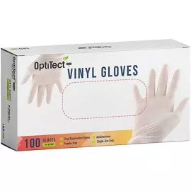 OptiTect Disposable Vinyl Powder Free Gloves 100 Pcs Small
