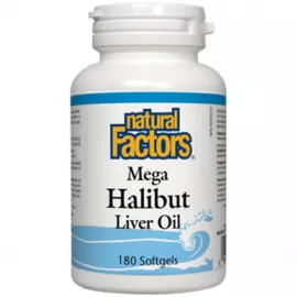 Natural Factors Mega Halibut Liver Oil 180 Softgels