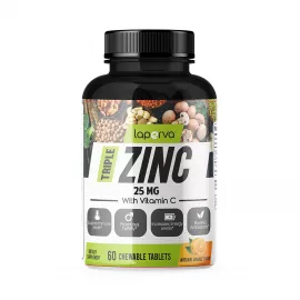 Laperva Triple Zinc with Vitamin C Orange Flavor, 60 Chewable Tablets