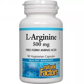 Natural Factors L-Arginine 500mg 90 Vegetable Capsules
