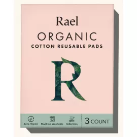 Rael Organic Cotton Reusable Pads - 3 Count