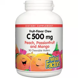 Natural Factors Vitamin C 500 mg Chewable Wafer Peach Passionfruit Mango 90 Chewable Wafer
