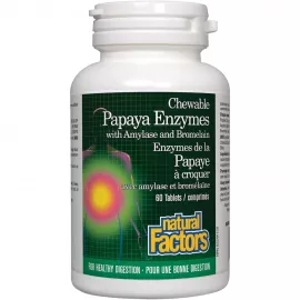 Natural Factors Papaya Enzymes with Amylase & Bromelain 60 Tablets