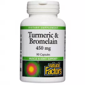 Natural Factors Turmeric & Bromelain 450 mg 90 Capsules