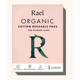 Rael Organic Cotton Reusable Pads for Bladder Leaks - Large