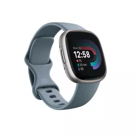 Fitbit Versa 4 Fitness Watch Waterfall Blue Plantinum