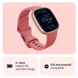 Fitbit Versa 4 Fitness Watch Pink Sand & Copper Rose Aluminium