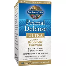 Garden of Life Primal Defense Ultra Ultimate Probiotic Dietary Supplement for Digestive and Gut Health Vegetarian Capsules 60's