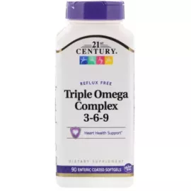 21st Century, Triple Omega Complex 3-6-9, 90 Enteric Coated Softgels