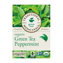 Traditional Medicinals Green Tea Peppermint 16 Tea Bags
