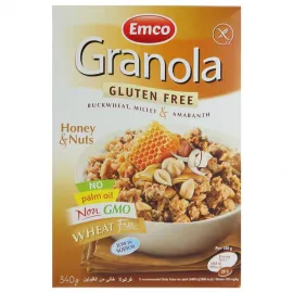 Emco Gluten Free Granola With Honey And Nuts 340g