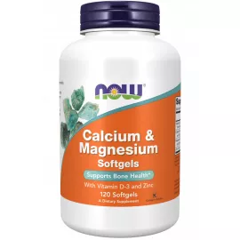 Now Foods Calcium & Magnesium with Vitamin D3 and Zinc 120 Softgels