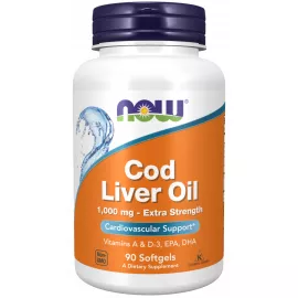 Now Foods Cod Liver Oil Extra Strength 1000 mg 90 Softgels