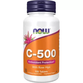 Now Foods Vitamin C-500 with Rose Hip 100 Tablets