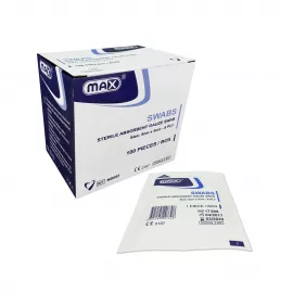 Max Sterile Gauze Swab 8ply 5cmx5cm 100pcs/Box