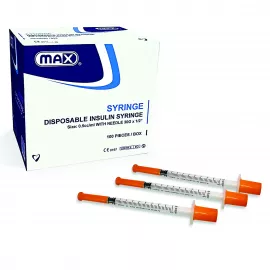 Max Disposable Syringes Insulin 0.50ml ,100pcs/Box