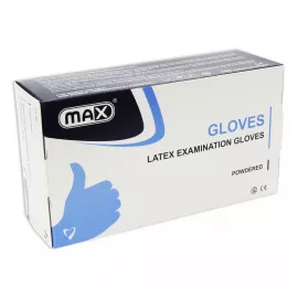 Max Latex Examination Light Powdered Gloves Medium 100pcs /Box