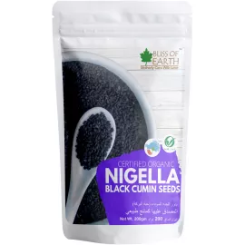 Bliss of Earth Certified Organic Black Cumin Kalonji Seeds Nigella Seeds Packed with Antioxidants 200g