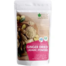 Bliss of Earth Certified Organic Dried Ginger (Adrak) Powder for Ginger Tea Ginger Paste, Ginger Bread, Antioxidant SuperFood 200g