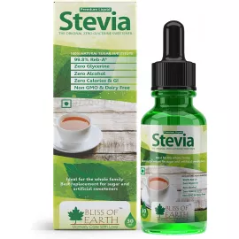 Bliss of Earth 30ml Original 99.8% REB-A Stevia Drops Liquid Glycerine Free Keto Sugarfree Sweetener in Glass Bottle