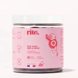 Rite Glow Beauty Raspberry Flavor Vegan Gummies 60's