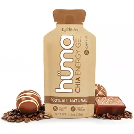 HUMA Chia Cafe Mocha Flavour 2x Caffeine Vegan Energy Gel 9 x 36g