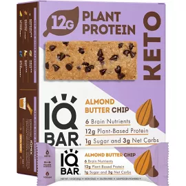 IQ Bar Almond Butter Chip Flavour Protein Bar 12 X 45g