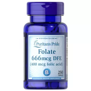 Puritan's Pride Folate 666 MCG Tablets 250's