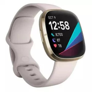 Fitbit Sense Advanced Stainless Steel Lunar White And Soft Gold Color Fitness Tracker