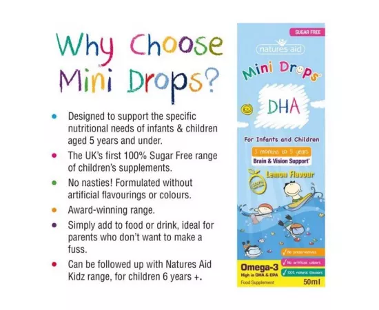Natures Aid DHA Drops For Infants & Children 50 ml