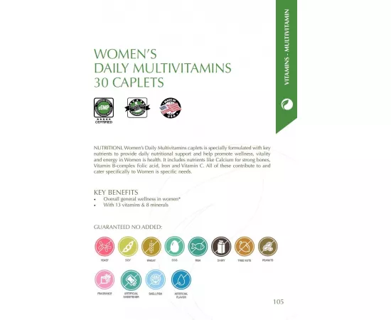 Nutritionl Women's Daily Multivitamins Caplets 30's