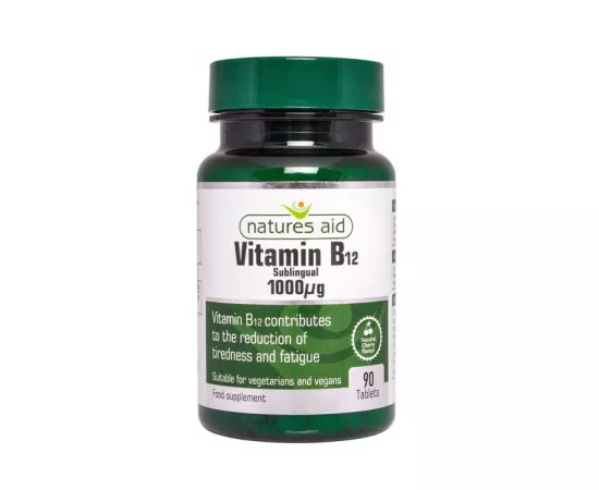 Natures Aid Vitamin B12 1000 ug (Sublingual) Tablets 90's