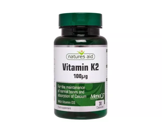 Natures Aid Vitamin K2 100 ug With Vitamin D3 Vegetable Capsule 30's