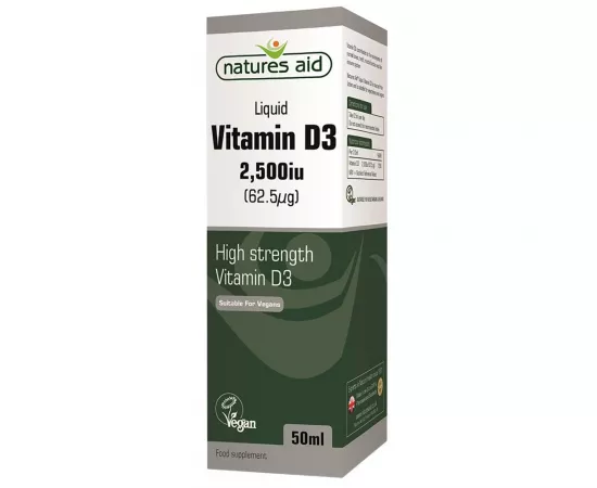 Natures Aid Vitamin D3 2500 IU Liquid 50 ml